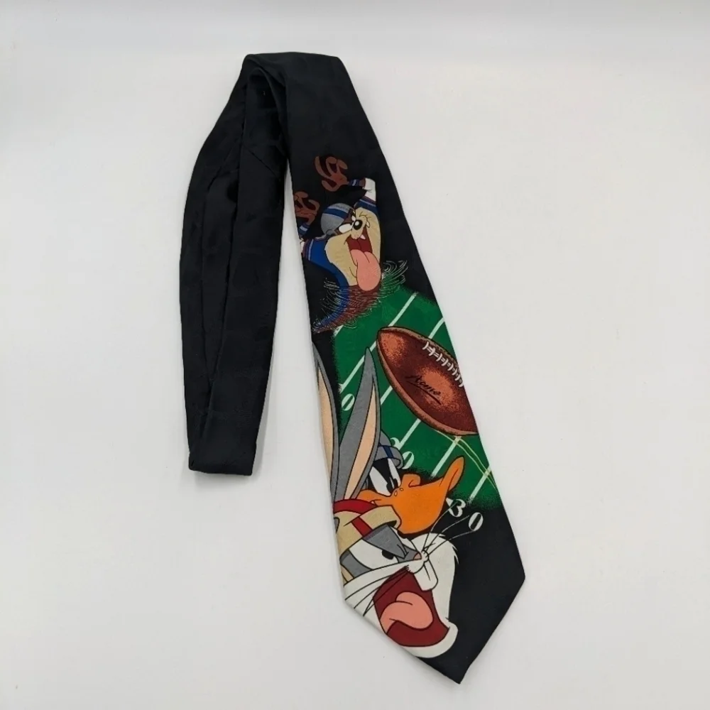 Warner Bro. Looney Tunes Mania Football Tasmanian Devil Bugs Bunny Necktie Tie